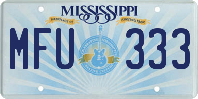 MS license plate MFU333