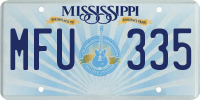 MS license plate MFU335