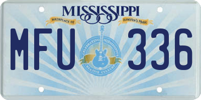 MS license plate MFU336