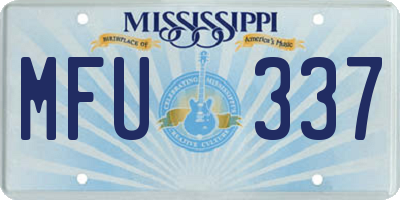 MS license plate MFU337