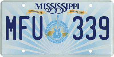 MS license plate MFU339