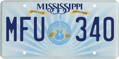 MS license plate MFU340