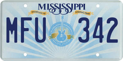 MS license plate MFU342