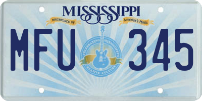 MS license plate MFU345