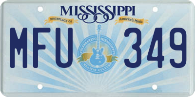 MS license plate MFU349