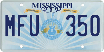 MS license plate MFU350
