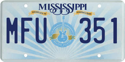 MS license plate MFU351