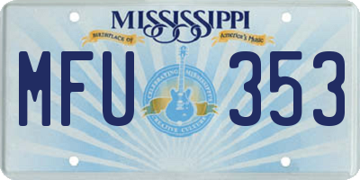 MS license plate MFU353