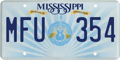 MS license plate MFU354