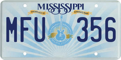 MS license plate MFU356
