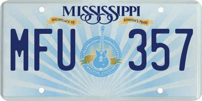 MS license plate MFU357