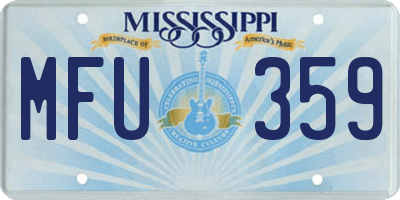 MS license plate MFU359