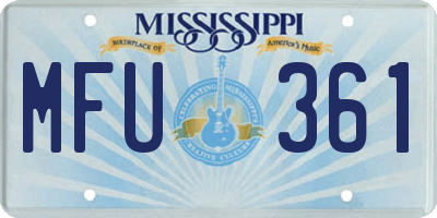 MS license plate MFU361