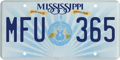 MS license plate MFU365
