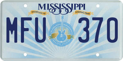 MS license plate MFU370