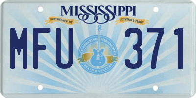 MS license plate MFU371