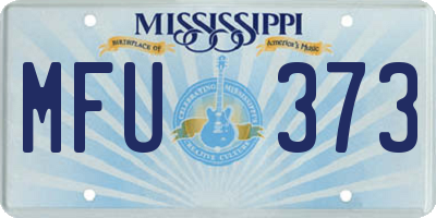 MS license plate MFU373