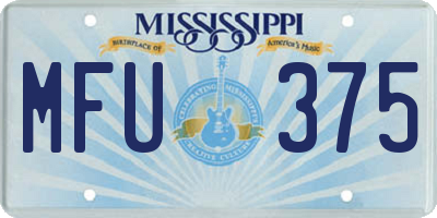 MS license plate MFU375