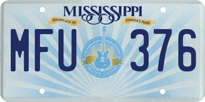 MS license plate MFU376