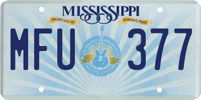 MS license plate MFU377