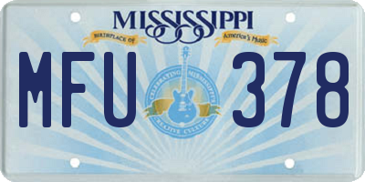 MS license plate MFU378