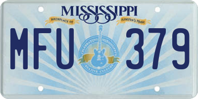 MS license plate MFU379