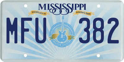 MS license plate MFU382