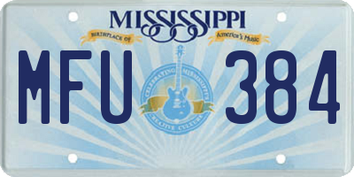 MS license plate MFU384