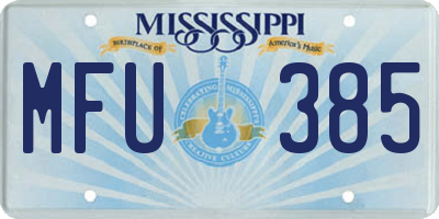 MS license plate MFU385