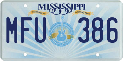 MS license plate MFU386