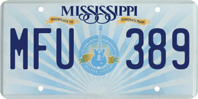 MS license plate MFU389