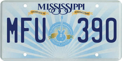 MS license plate MFU390