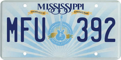 MS license plate MFU392