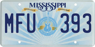 MS license plate MFU393
