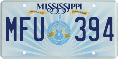 MS license plate MFU394