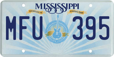 MS license plate MFU395