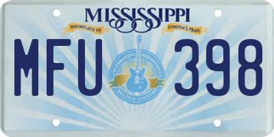 MS license plate MFU398