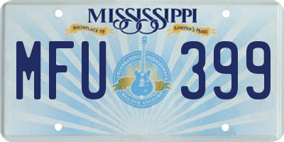 MS license plate MFU399