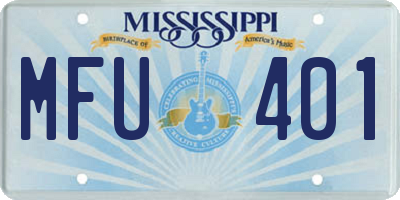 MS license plate MFU401