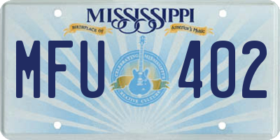 MS license plate MFU402
