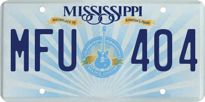 MS license plate MFU404