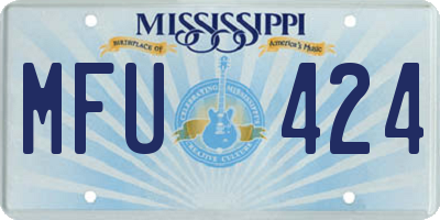 MS license plate MFU424