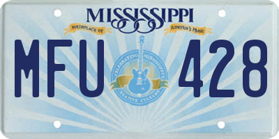 MS license plate MFU428