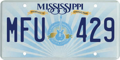 MS license plate MFU429