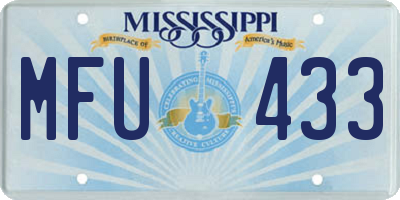 MS license plate MFU433