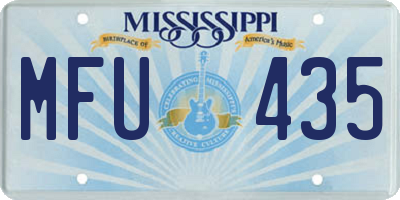 MS license plate MFU435