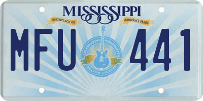 MS license plate MFU441