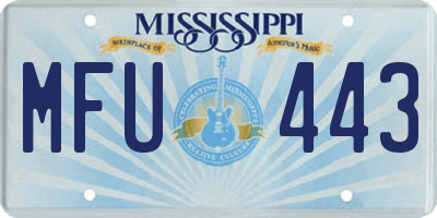 MS license plate MFU443