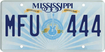 MS license plate MFU444