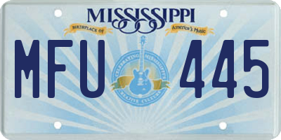 MS license plate MFU445